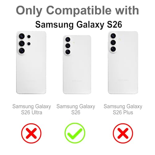 Image of Magnetic Case for Samsung Galaxy S26 [Compatible with Magsafe] [Cute Fashion Fluorescent Design] [1 Screen Protector] Slim Translucent Matte Case for Galaxy S26 6.3 inch, White