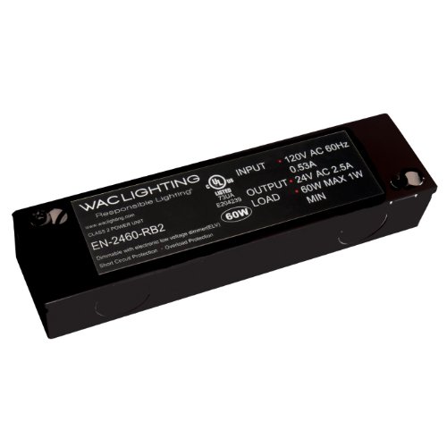 WAC Lighting EN-24100-RB2 120V Input 24V Output 100W Remote Enclosed Electronic Transformer, Black