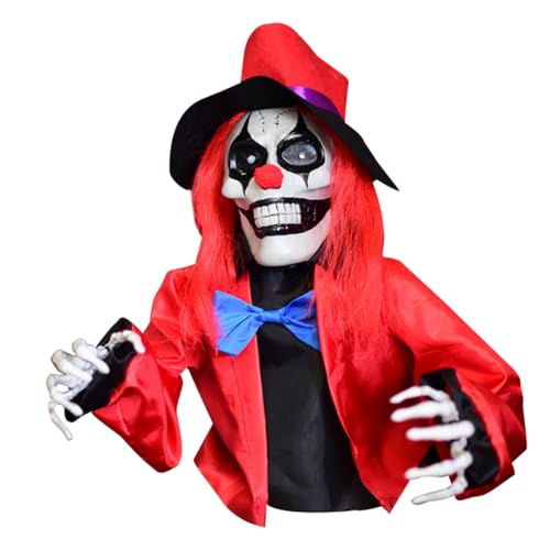 Clown fantôme lumineux résistant ornement de pelouse Halloween effrayant