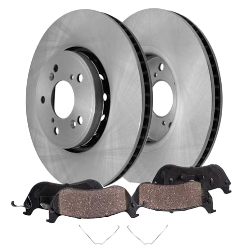 Image of Detroit Axle - Front Brake Kit for Acura 2016 ILX, Disc Brakes Rotors Ceramic Brake Pads Replacement: 12.28 inch inch Rotors