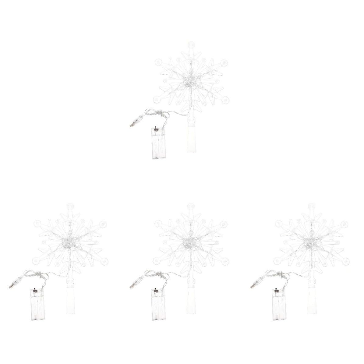 Gatuida 4 Pezzi Puntale Albero di Natale a Fiocco di Neve Luci LED