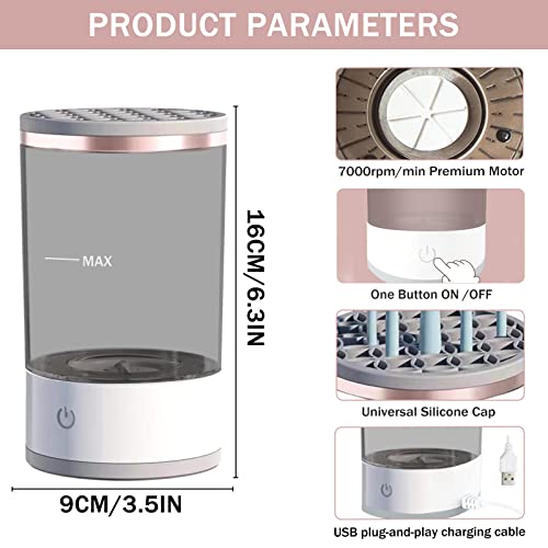 Máquina elétrica de limpeza de pincéis de maquiagem: Limpador automático de pincéis cosméticos - Lim