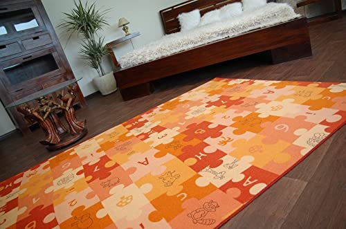 Dywan PUZZLE pomarańczowy 100x500 cm