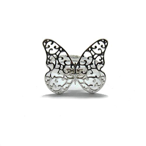 Bague papillon en argent 925 filigrane fait main de haute joaillerie