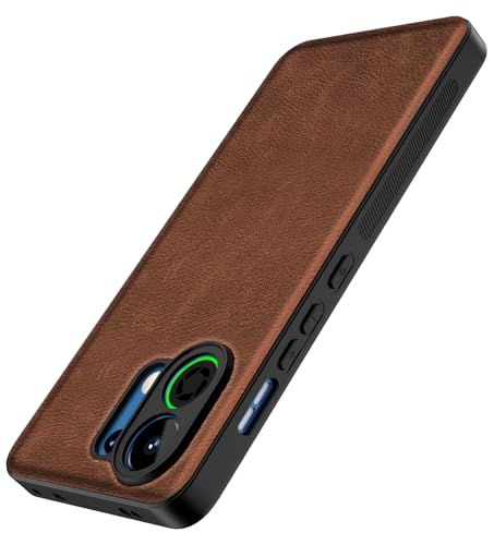 Image of Kapa Tux Leather Back Cover for Oppo K13 Turbo / K13 Turbo Pro | Slim Shockproof Camera Protection Bumper Case (Brown)