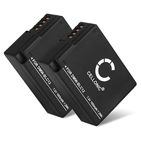 2X CELLONIC® Kamera Ersatzakku DMW-BLC12 DMW-BLC12E für Panasonic Lumix DMC-FZ1000 DMC-FZ200 DMC-FZ2000 DMC-FZ300 DMC-G5 DMC-G6 DMC-G7 DMC-G70, Ersatz Akku 1000mAh Kameraakku Zusatzakku Battery Cover