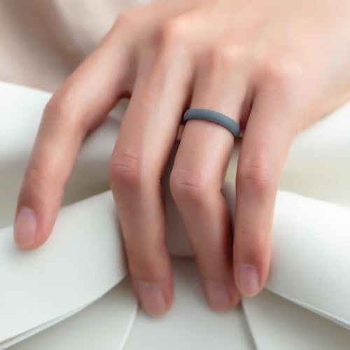 Image of ThunderFit Silicone Rings for Him and Her, Rubber Engagement Bands Unisex - 1 /4 /5 /7 /8 Variety Multipack