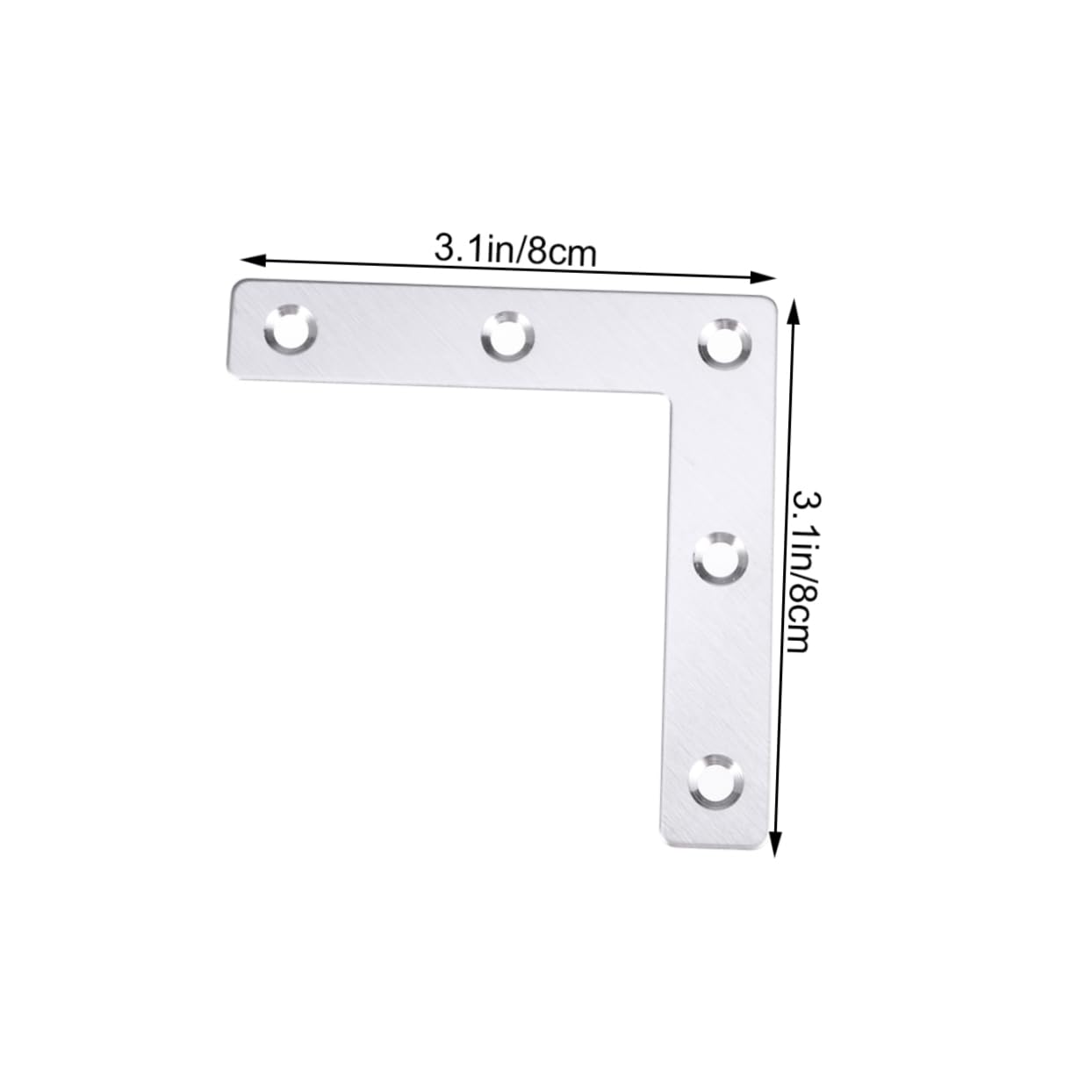 OUNONA 10pcs Angle Bracket Stainless Steel Corner Brace Angle Brackets Wrecking Bar Mending Plates Brace Angle Corner Brace Wall Mount Bracket SMA Connectors Corner Angle Bracket Silver