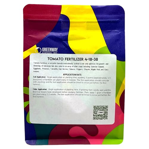 Greenway Biotech Tomato Fertilizer Powder 4-18-38 Plus Trace Minerals - 100% Water Soluble 1 Pound