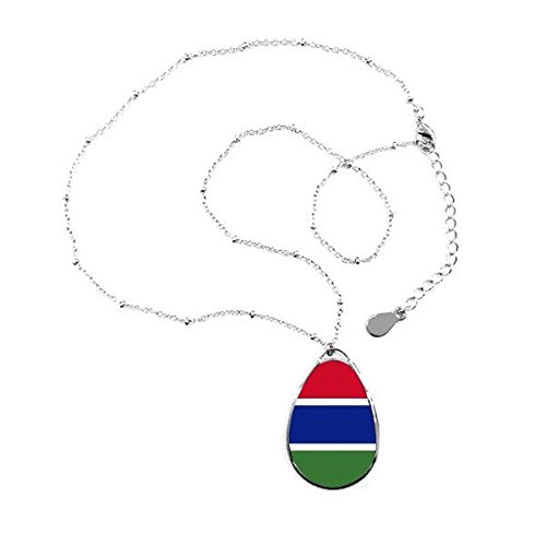 Collier pendentif drapeau de la Gambie en forme de larme pour patriote