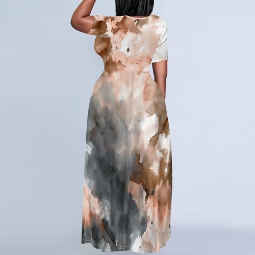 Image of Plus Size Maxi Dresses for Curvy Women T-Shirt Summer Sun Dresses Loose Fit