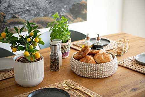 Foto von Decorasian Korb geflochten rund aus Seegras - Schale groß und flach - als Brotkorb bzw. Brötchenkorb oder Obstschale - 30cm