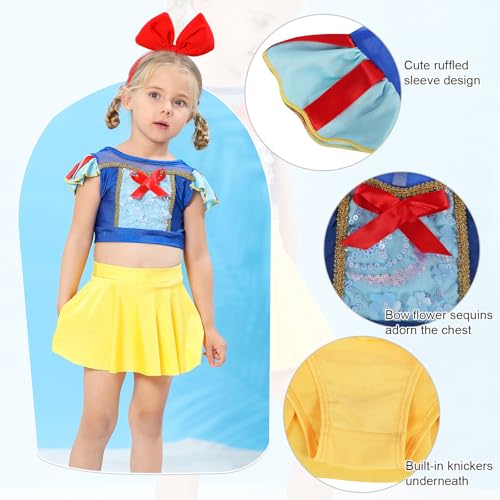 Jurebecia Girls Two Piece Swimsuit Princess Bikini Set Toddle Kids Ruffles Bathing Suit Role Play Swimwear3