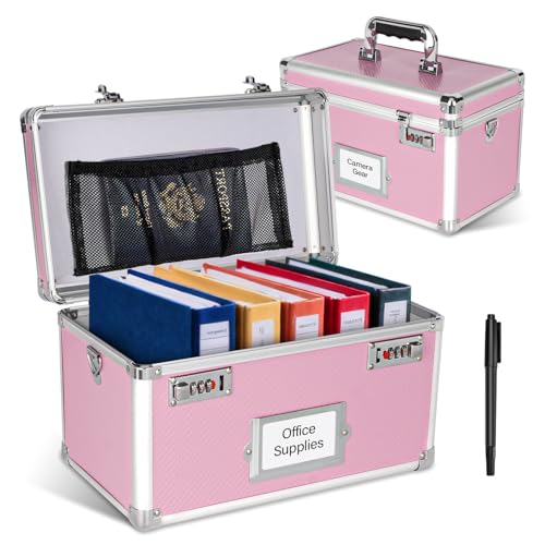 15 x 8.7 x 10 Inch Combo Lock Storage Box - Portable Safe for Valuables, Cash, Documents & Medicine | Heavy-Duty & Childproof | Home, Office, Travel U