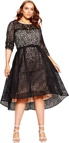 Image of City Chic Women's Plus Size Cocktail Dress - Lace Lover