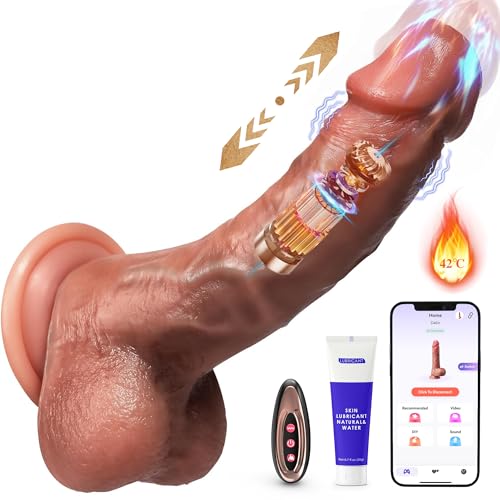 Realistic Dildo with Heating & Suction, 9 Modes