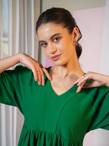 Image of Purvaja Women's Solid Half Sleeve Mini Dress