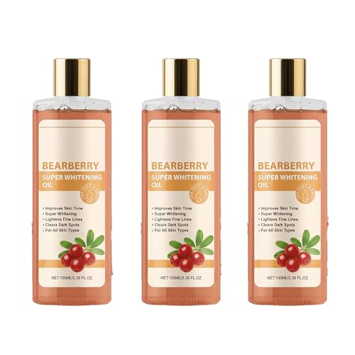 Aceite corporal con gayuba, cuidado multifunción, cuida la piel seca para una tez radiante, antienvejecimiento, hidrata, hidratante natural para el cuerpo, reafirmante de aceite corporal (3 unidades)