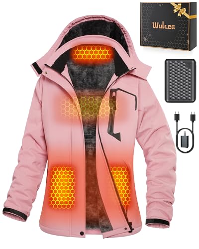 Wulcea Women Graphene Heated Jacket Electric Warming Coat USB Ski Heating Apparel Puffer Graphene...