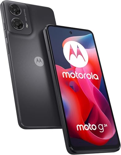 Motorola Moto G24 8GB 128GB 6.56" Extra Bright 90Hz Display, 5000mAh Battery, 50MP Camera, Android 14, Charcoal Gray