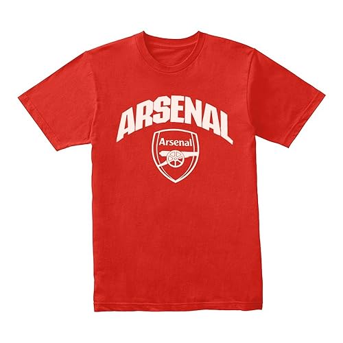 Arsenal Wordmark Crest T Shirt Adults Red   S