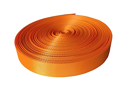 MONIDOOR Nylon Webbing 0.75 Inch 20 Yards Durable Flat Nylon Webbing Strap for Backpack,Cargo Strap,Pet Leash or Collar,Gardening,Craft (Orange,0.75 Inch,252037)