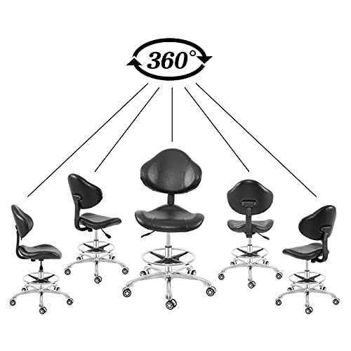 Nazalus Rolling Swivel Drafting Chair Adjustable Heavy Duty (400Lbs) Lumbar Support Task Chair For Home Desk Studio Design Lab(Large) #TOP4