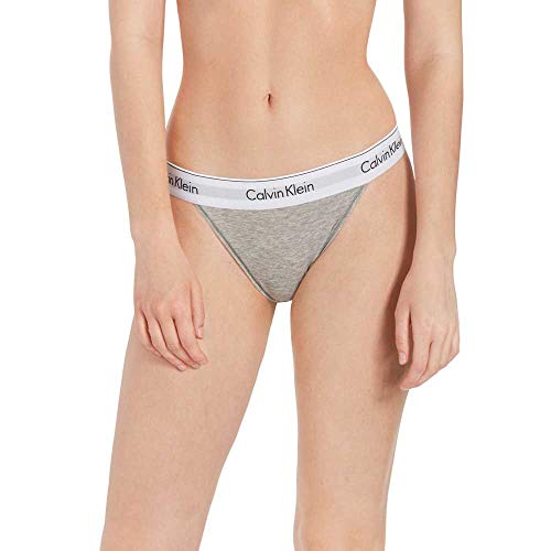 Calvin Klein Damen Slip Bikini Form High Leg mit Stretch, Grau (Grey Heather), M