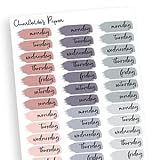 Date Covers 12 weeks, Day of the Week Stickers, Decorative Planning Stickers, 84 Stickers 1.5' in Length, Multicolor DB, Black Lettering