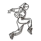 Xedatric Dynamic Female Hip-Hop Dancer Metal Wall Art – Personalized Line Art Decor for Teen Girl Room...