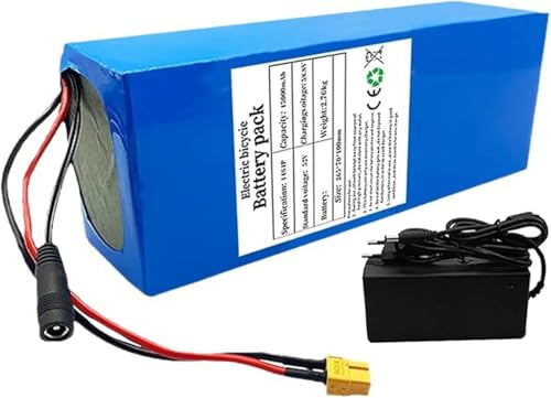 HTDRE Batería de Iones de Litio para Bicicleta eléctrica, 52 V, 45 Ah, 14S4P, con Cargador y BMS Integrado, para Motor XT60 de 200 W a 2300 W
