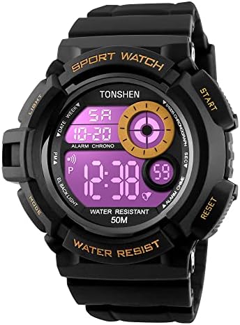 Mens LED Digital Electronic Watch with Multiple Functions
