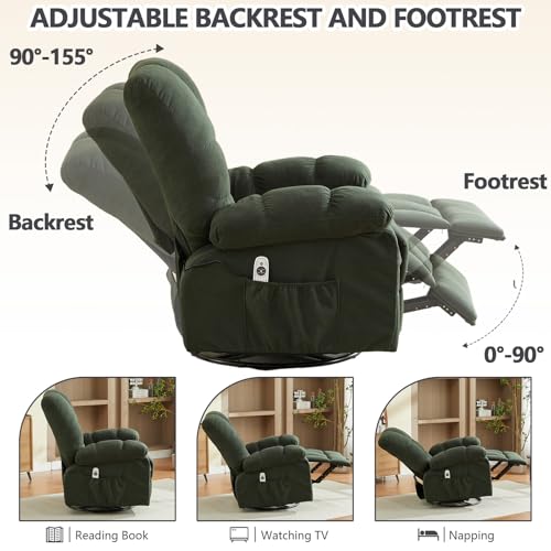 Sillón Reclinable Plegable Verde miniatura 3