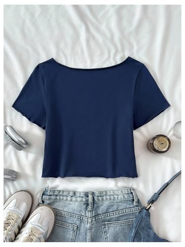 SHENHE Girl's Y2k Off The Shoulder Graphic Number Print Jersey Shirt Short Sleeve Cropped Tee2