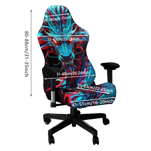 Funda para silla de videojuegos Simpkeely de dragón reactiva a luz UV 6