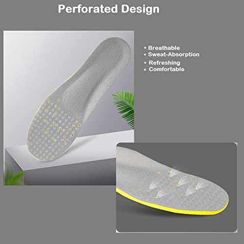 2 Pairs Plantar Fasciitis Pu Memory Foam Shoe Insoles Comfortable Shoe Inserts, Cushioned Arch Support, Heel Cushioning, Shock Absorption And Foot Pain Relief (M Kids 4-8.5 / Women 6-10/ Men 7-9) #TOP4