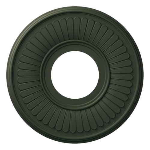Image of Ekena Millwork 10 inchOD x 3 1 /2 inchID x 3 /4 inchP Berkshire Thermoformed PVC Ceiling Medallion (Fits Canopies up to 4 1 /2 inch), UltraCover Satin Hunt Club Green