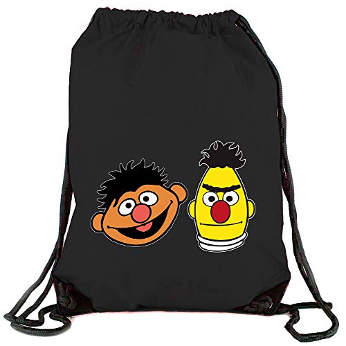 Camisetas EGB Bolsa Mochila Epi y Blas ochenteras 80´s Retro (Negro)