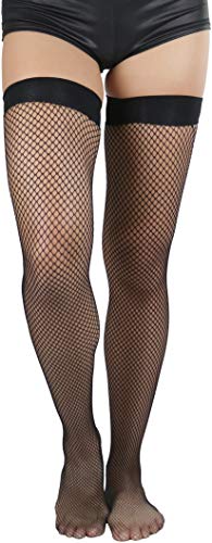 ToBeInStyle Womens Beautiful Backseam Fishnet Thigh High Stockings3