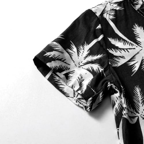 AWIBMK Daddy and Me Father Son Matching Hawaiian Shirts Short Sleeve Button Up Summer Beach Tropical Floral Family Shirt4