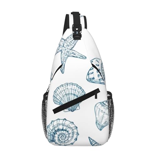 Sac à dos décontracté homme léger imprimé coquillage et étoile de mer