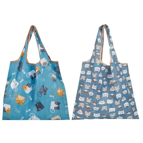 Piezas De Bolsas De Impresión De Gatos, Bolsas De Compras, Bolsas De Compras Plegables, Bolsa Con Una Gran Capacidad, Bolsa De Almacenamiento Ligero