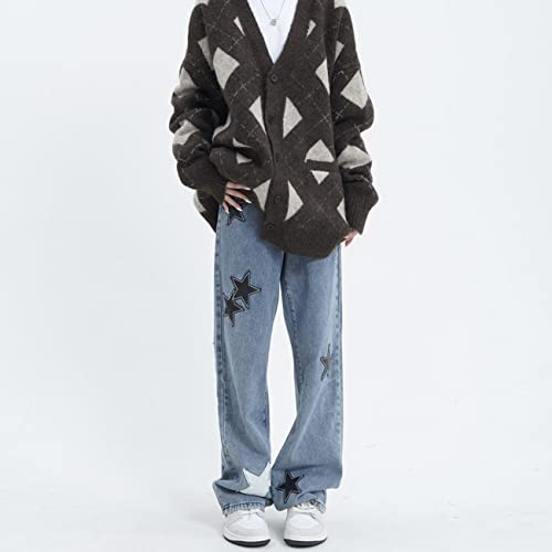 Cute Jeans for Women Teen Girls Star Y2k Pants Low Rise Loose Jeans Y2k Aesthetic Summer Clothing Grunge2