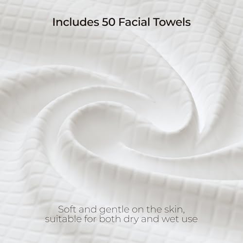 Wealone Caixa de bambu com toalhas de rosto XL, toalhas de rosto descartáveis 50 unidades, panos de
