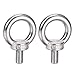 uxcell - a11102500ux0167 Lifting Eye Bolt M10 x 15mm Male Thread 304 Stainless Steel for Hanging, Pack of 2 Silver Tone