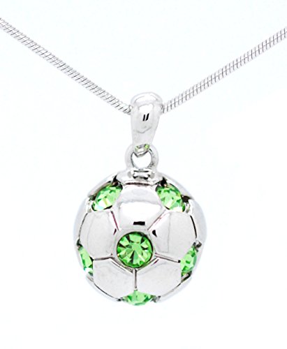 Violet Victoria & Fan Star Soccer Ball Necklace - Crystal Soccer Ball Necklace - Peridot