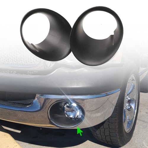 Wocch Fog Light Trim Bezel Front Bumper Fog Light Covers for Dodge Ram 1500 2002-2008 for Dodge Ram 2500/3500 2003-2009 Replace# 55077239AD 55077238AD CH2598101 CH2599101