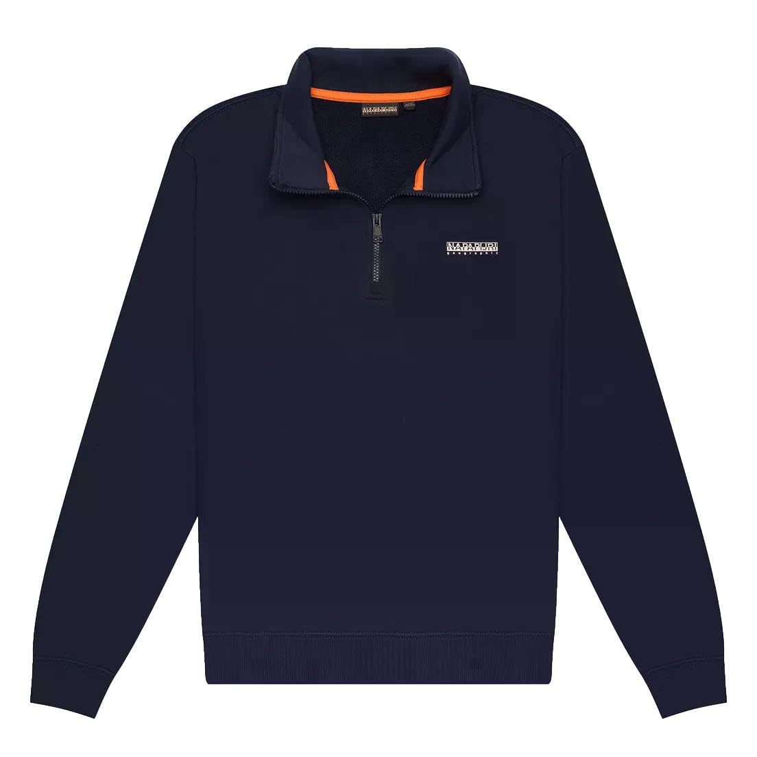 Napapijri Men's Small Box Half Zip Sweatshirt Sudaderas, Blue, M