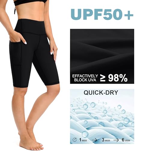 Blouty Women's 5''/7''/9'' Swim Shorts UPF 50+ High Waisted Board Shorts with Pockets Liner Quick Dry Swimsuit Bottoms4