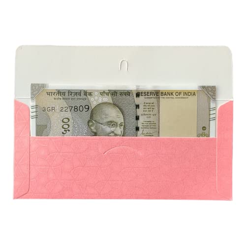 Image of Pack of 50 Matellic 6 Colours of 4 Each Randomly Picked Colourful Designer Shagun Lifafa /Money Gift Envelope with Golden Matellic Keri for Gifting Money on any occasion